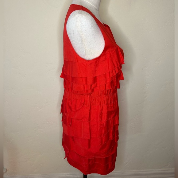 3.1 Phillip Lim bright red flat ruffle sleeveless dress Size 4 100% cotton - Picture 3 of 4